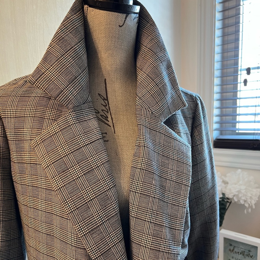 Long Plaid Trenchcoat Size S/M